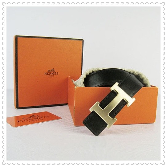 Hermes Classic Stripe Leather Reversible Belt Black/Grey Classic